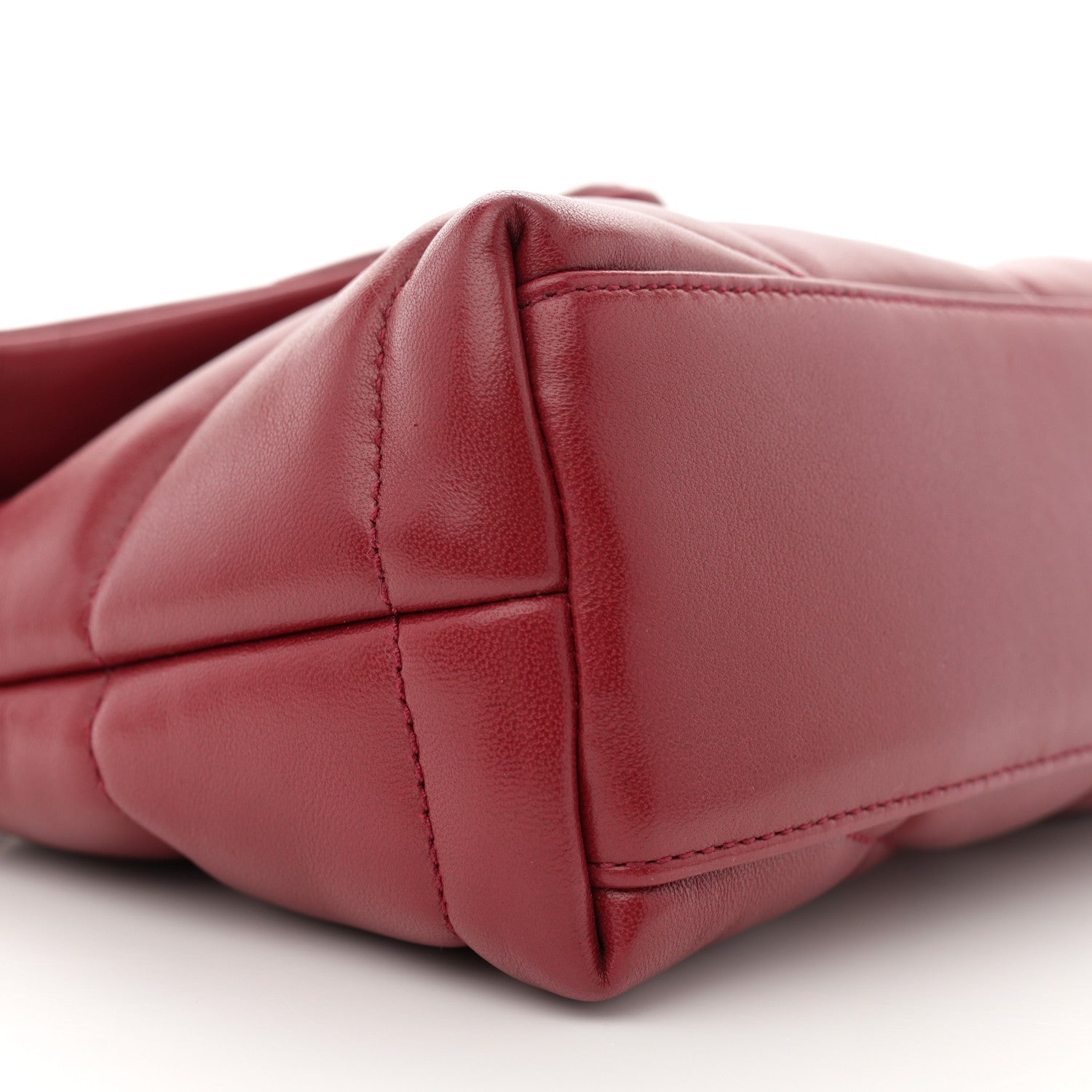 Saint Laurent Lambskin Quilted Toy Loulou Puffer Monogram Chain Satchel Red 9 of 11