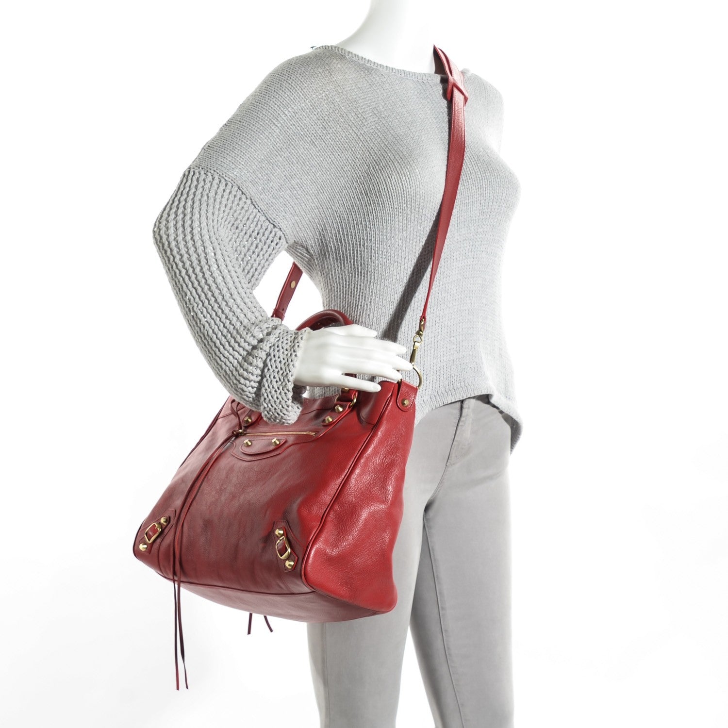 Balenciaga Sugar Goatskin Classic Gold Hardware Velo Rouge Rouge Coquelicot 2 of 15