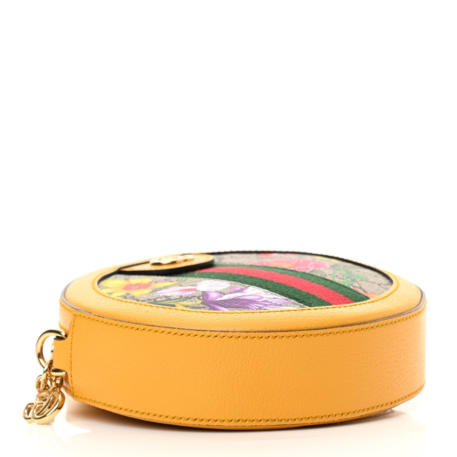 Gucci GG Supreme Monogram Flora Web Mini Ophidia Round Shoulder Bag Beige Multicolor Crop 5 of 13