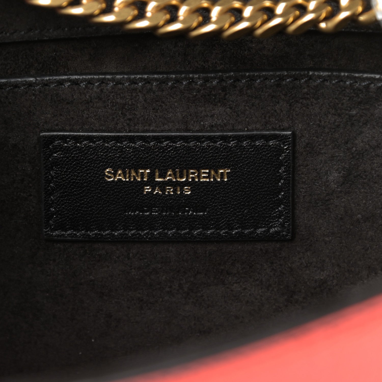 Saint Laurent Metallic Calfskin Small Classic Monogram Kate Satchel Red 6 of 12
