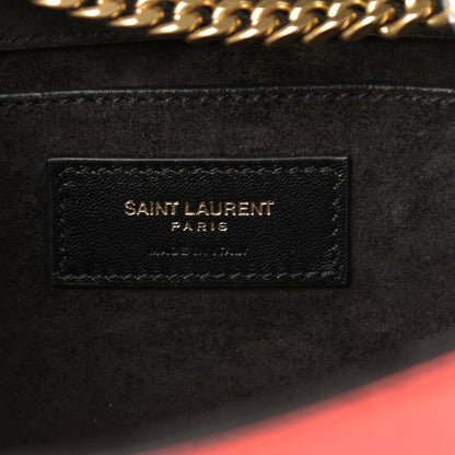 Saint Laurent Metallic Calfskin Small Classic Monogram Kate Satchel Red 6 of 12