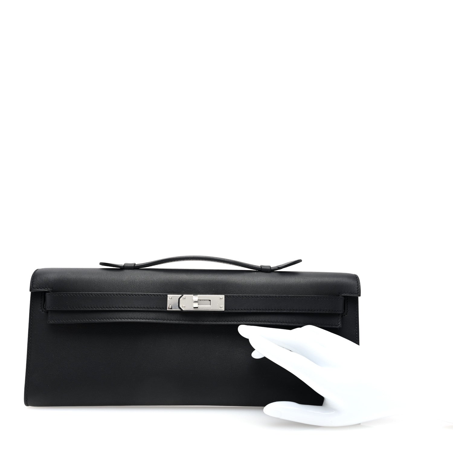 Hermes Swift Kelly Cut Clutch Pochette Black 2 of 13