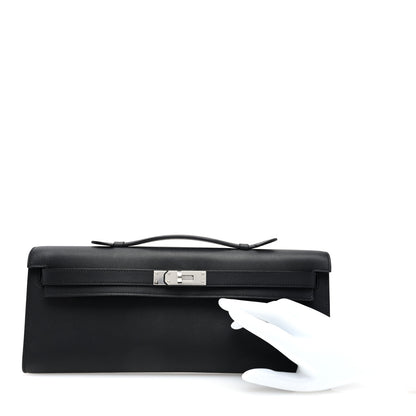 Hermes Swift Kelly Cut Clutch Pochette Black 2 of 13