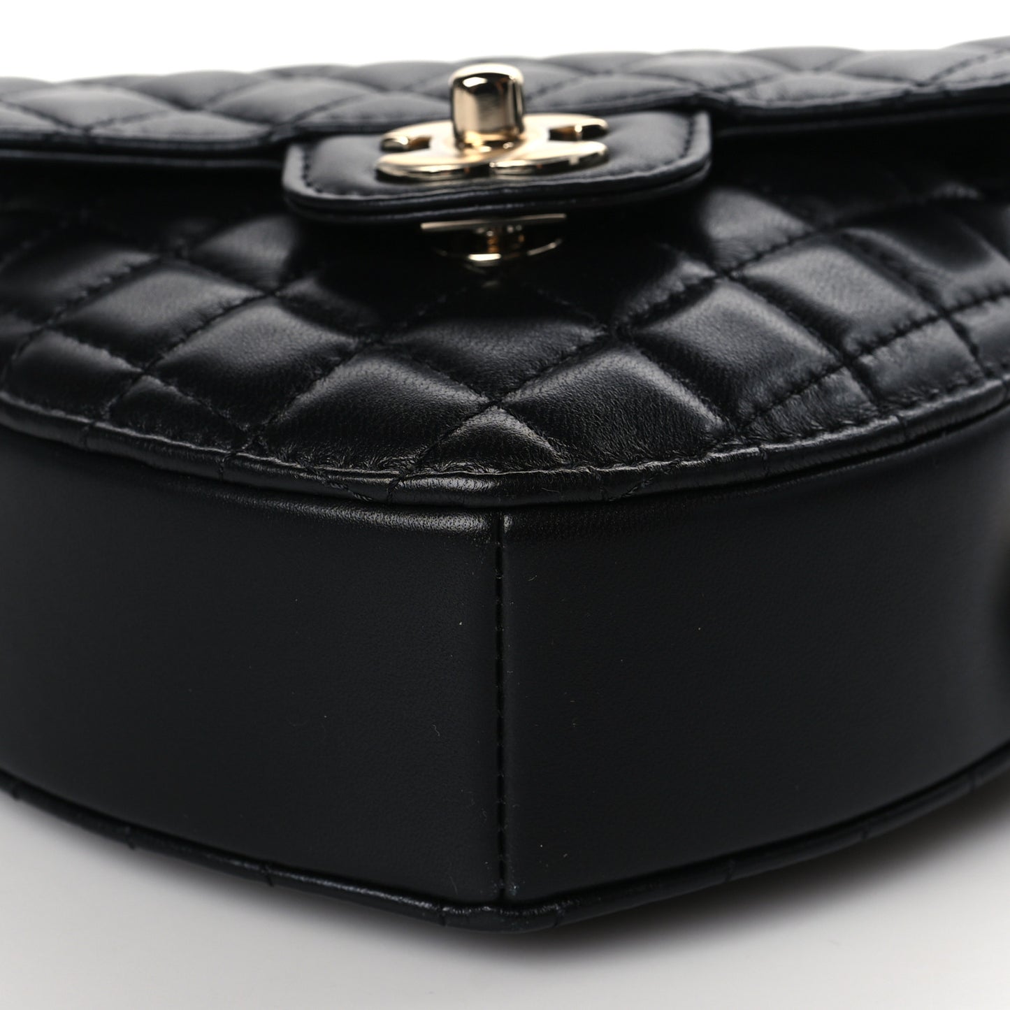 Lambskin Quilted CC In Love Heart Bag Black