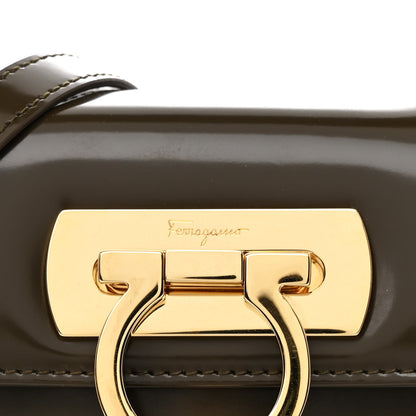 Salvatore Ferragamo Brushed Off Calfskin Small Iconic Top Handle Bag Moss 9 of 12