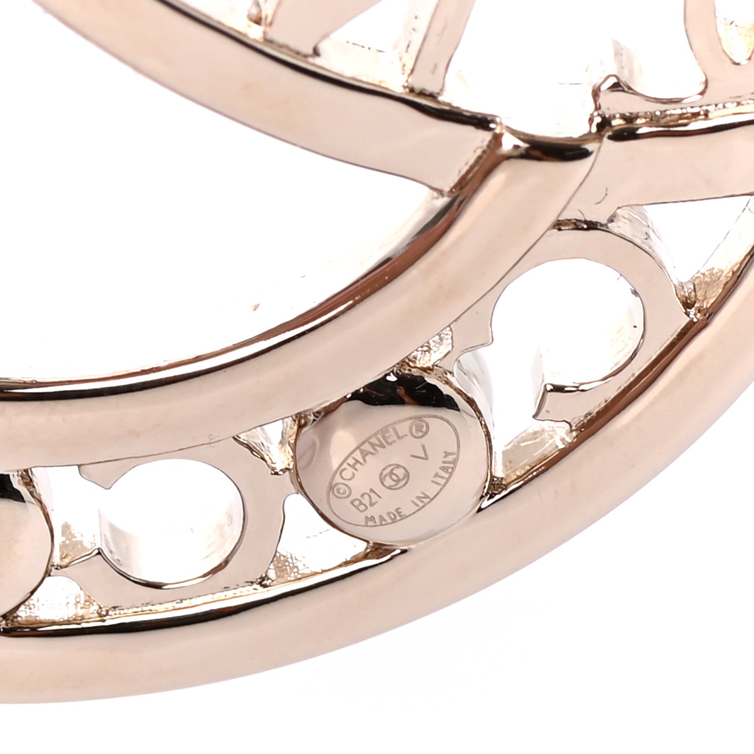 Chanel Crystal Pearl Coco CC Logo Brooch Gold 4 of 4