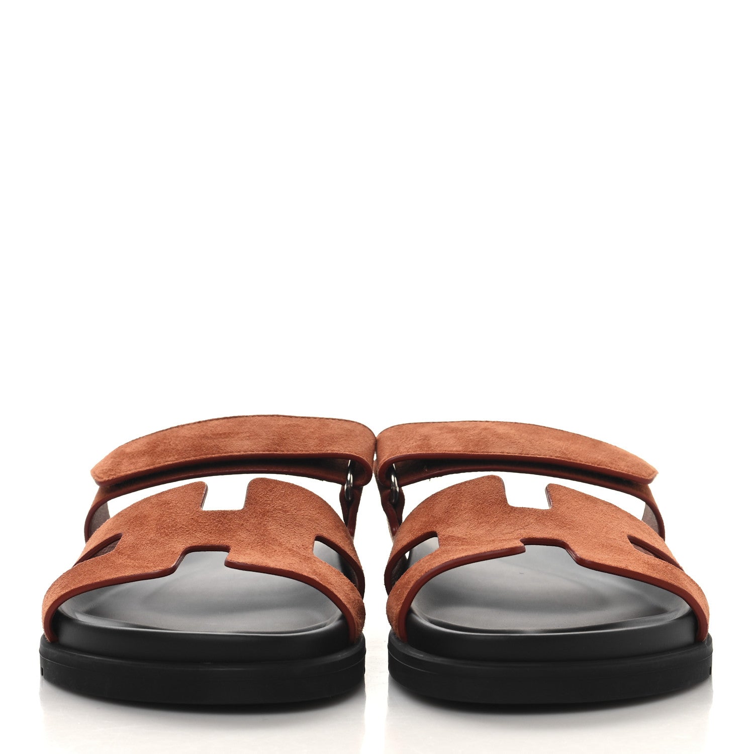 Hermes Suede Goatskin Womens Chypre Sandals 39 Orange Canyon 3 of 10