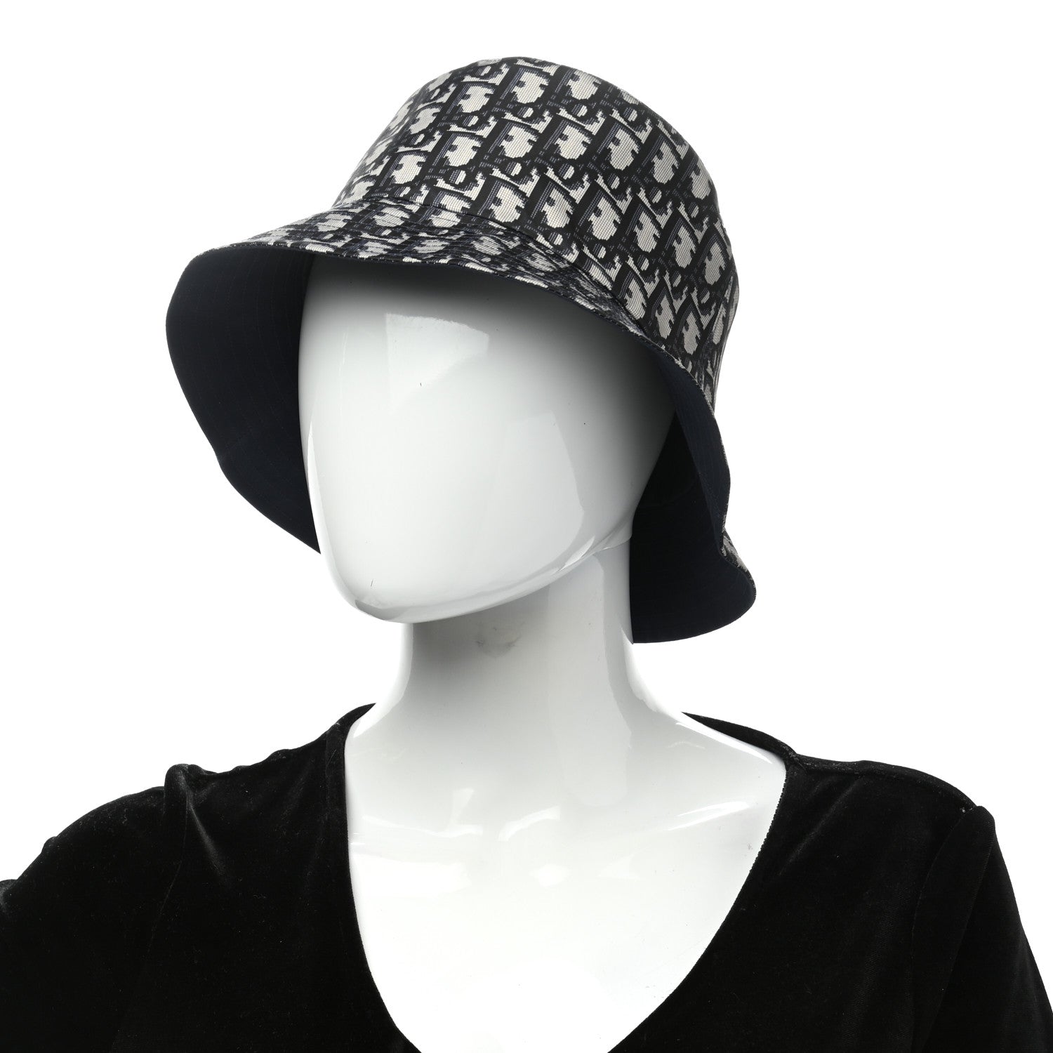 Christian Dior Oblique Reversible Teddy-D Brim Bucket Hat 58 Blue 2 of 15
