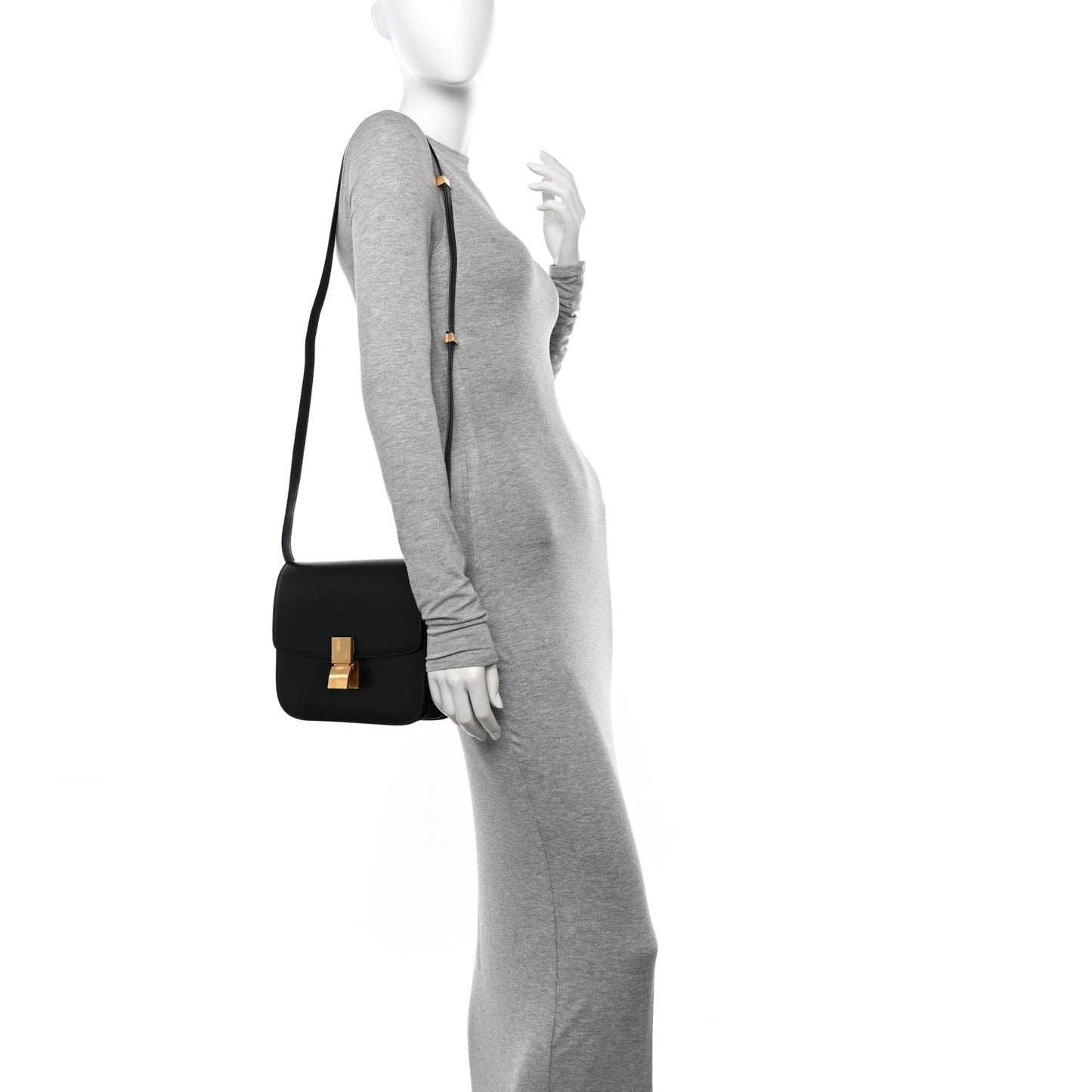 Liege Calfskin Medium Classic Box Flap Bag Black
