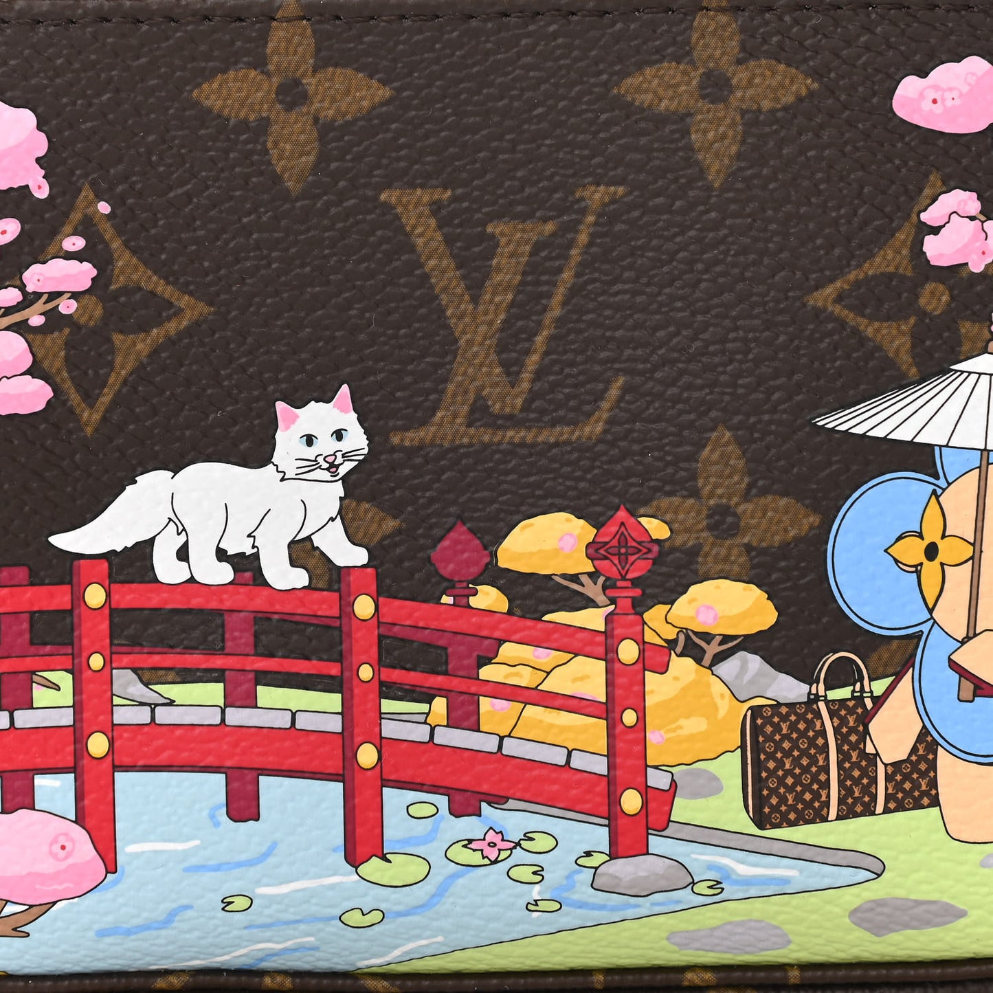 Monogram 2021 Christmas Animation Japanese Garden Mini Pochette Accessories Wisteria Pink