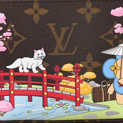 Louis Vuitton Monogram 2021 Christmas Animation Japanese Garden Mini Pochette Accessories Wisteria Pink 8 of 10