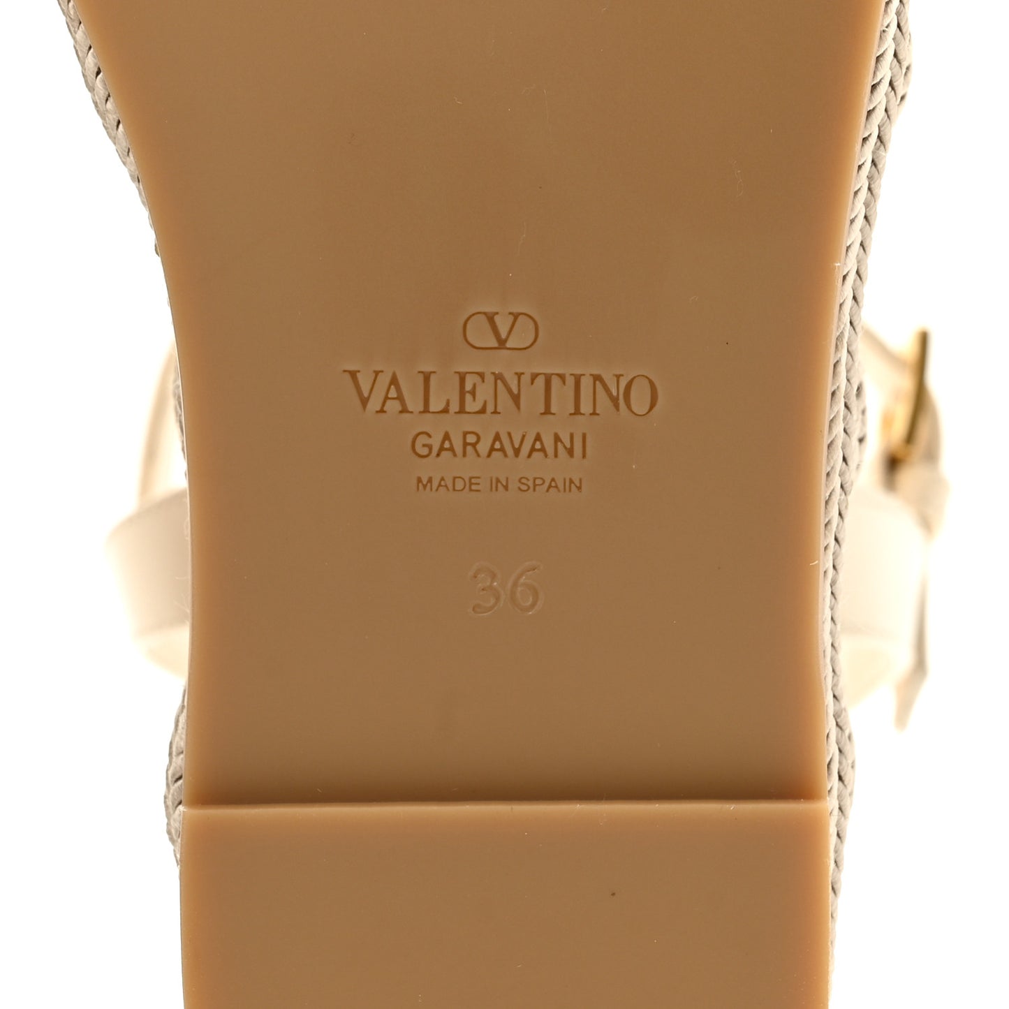 Nappa VLogo Torchon 130mm Platform Wedge Sandals 36 Ivory