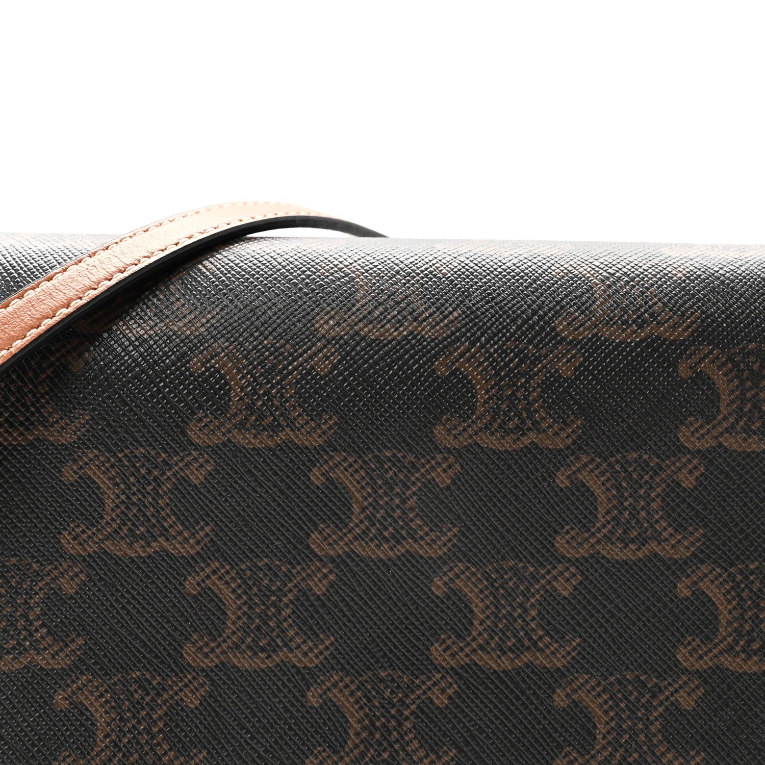 Celine Triomphe Canvas Lambskin Wallet On Strap Tan 8 of 11