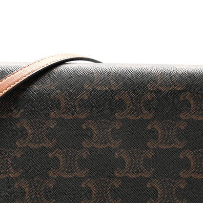 Celine Triomphe Canvas Lambskin Wallet On Strap Tan 8 of 11