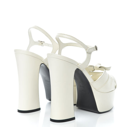 Saint Laurent Calfskin Candy 80 Platform Sandals 38 Dove White 4 of 10