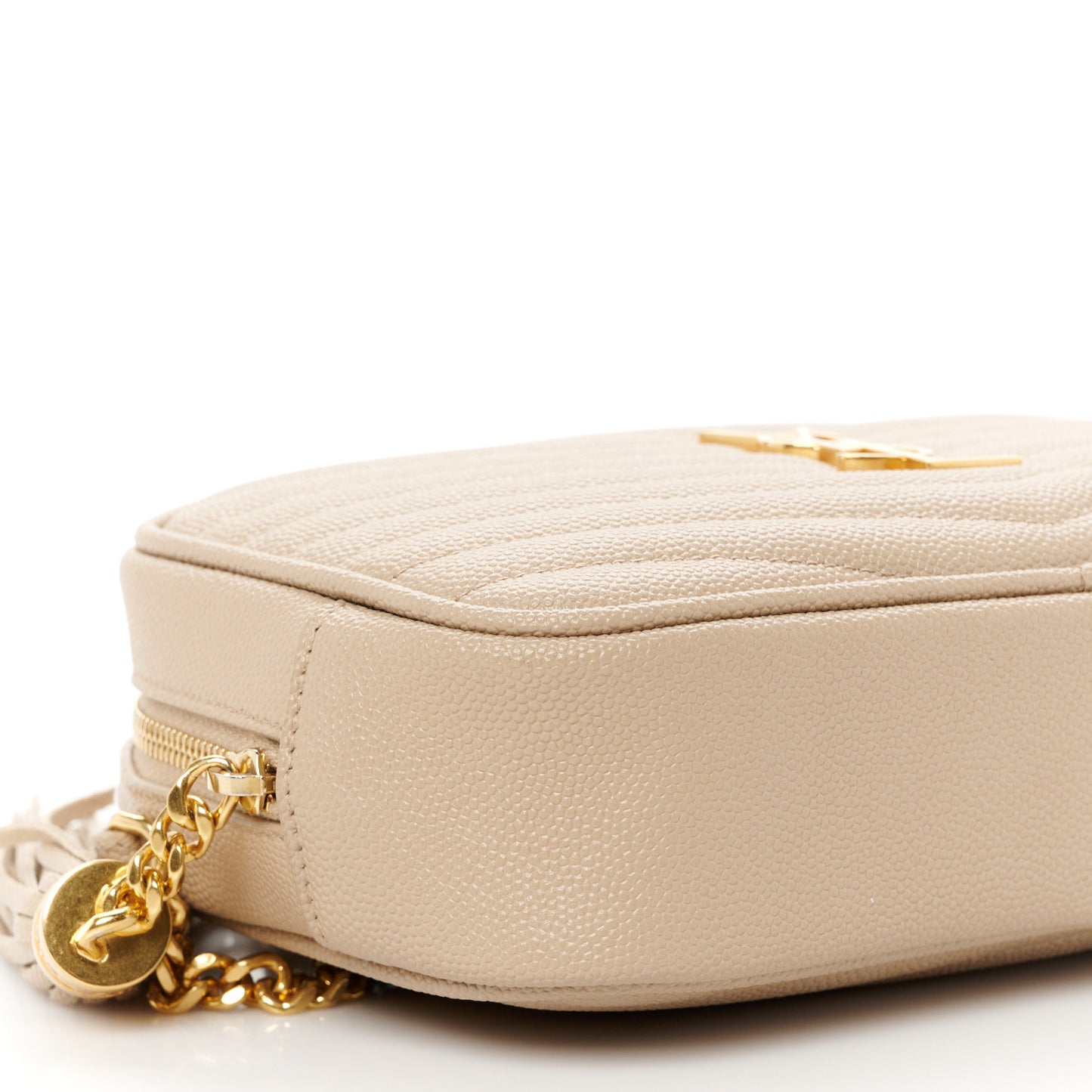 Grain De Poudre Matelasse Monogram Mini Lou Camera Bag Dark Beige