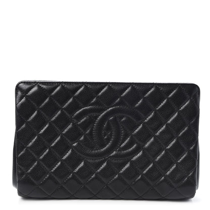 Chanel Caviar Quilted CC Large Clutch Black 1 of 10