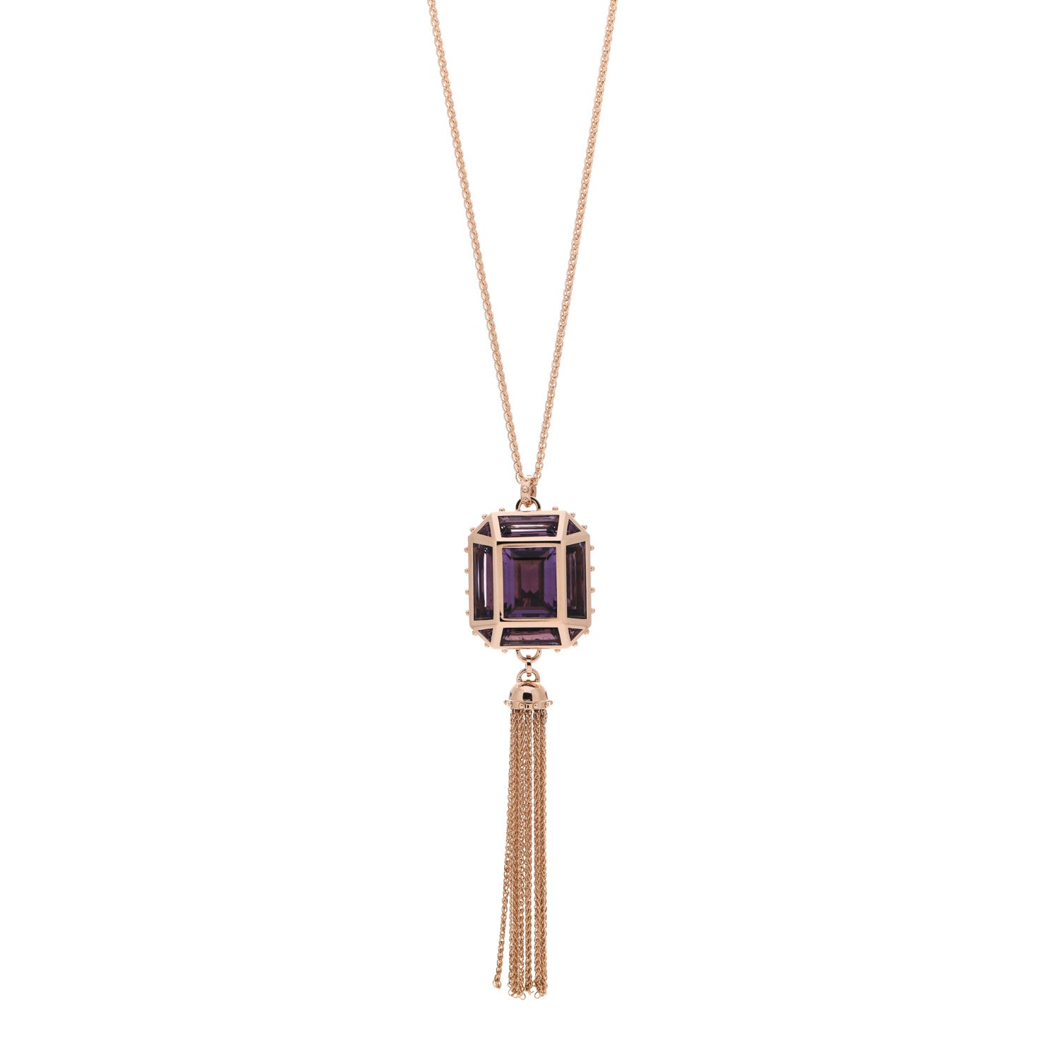 Louis Vuitton 18K Pink Gold Amethyst Emprise Pendant Necklace 1 of 5
