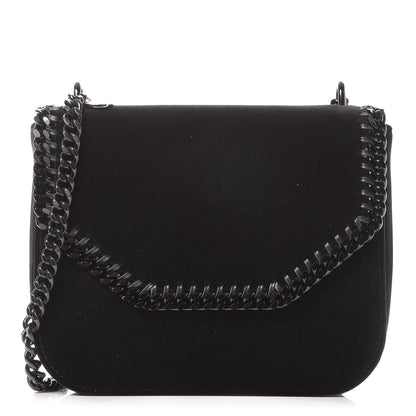 Stella McCartney Velvet Effect Medium Falabella Box Shoulder Bag Black 1 of 8