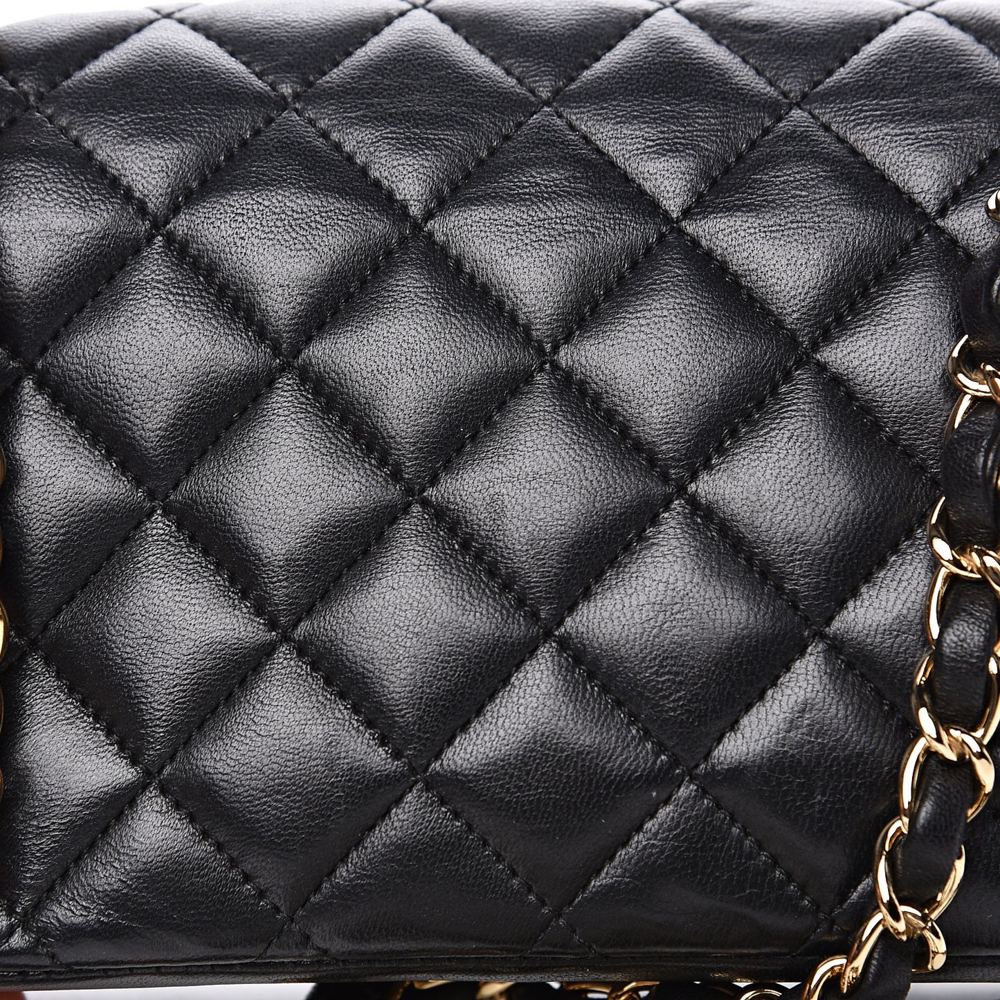 Lambskin Quilted Mini Rectangular Flap Bag Black