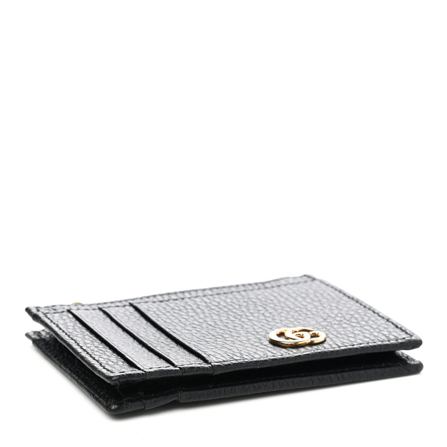 Dollar Calfskin GG Marmont Coin Case Card Holder Black