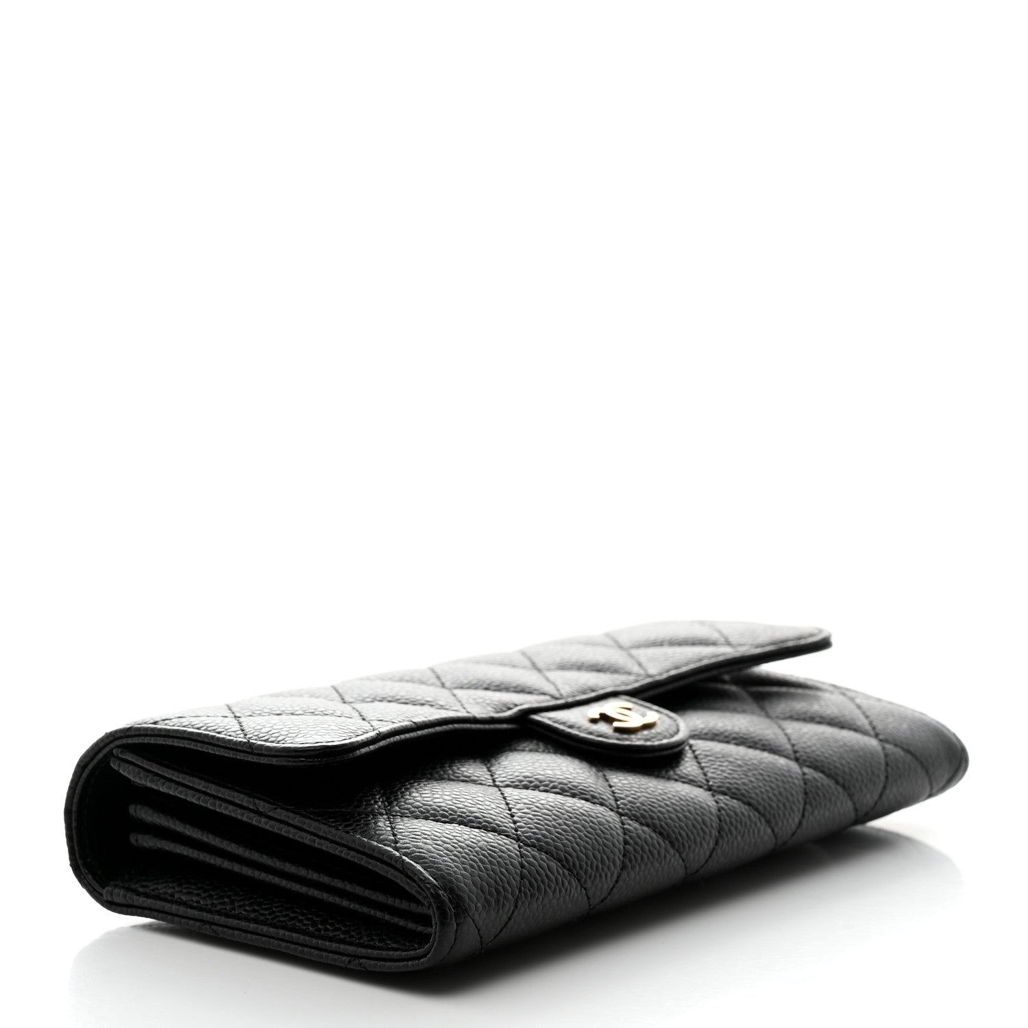 Chanel Caviar Quilted Long Flap Wallet Black 4 of 8