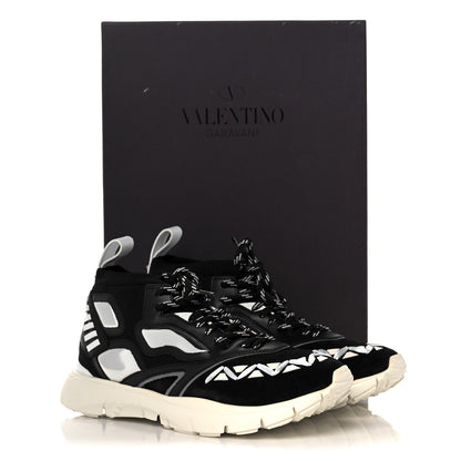 Valentino Garavani Fabric Suede Calfskin Mens Sneakers 41.5 Black White 9 of 9