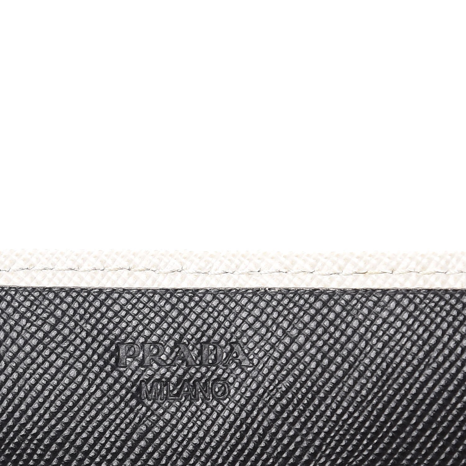 Prada Saffiano Corner Continental Flap Wallet Talco Black 7 of 9