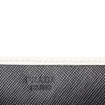 Prada Saffiano Corner Continental Flap Wallet Talco Black 7 of 9