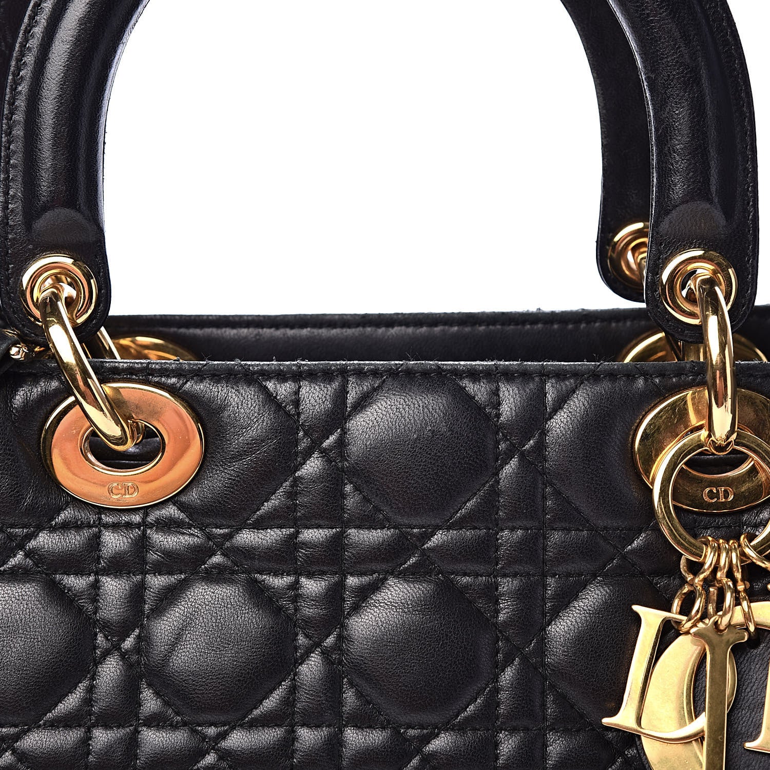 Christian Dior Lambskin Cannage Large Lady Dior Black 17 of 21
