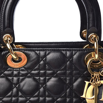 Christian Dior Lambskin Cannage Large Lady Dior Black 17 of 21