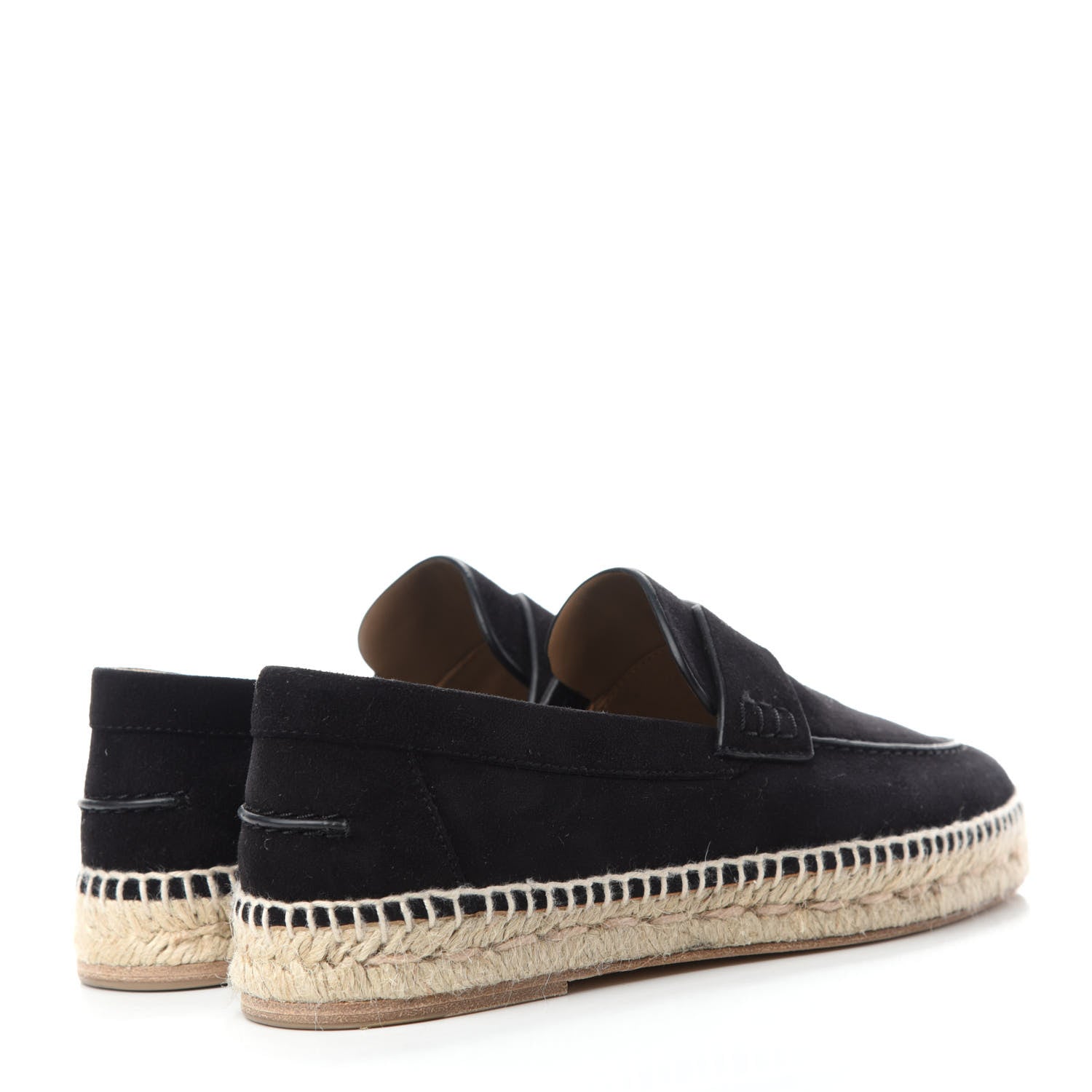 Hermes Suede Calfskin Womens Trip Espadrilles 36 Black 4 of 9