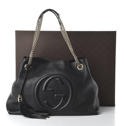 Gucci Pebbled Calfskin Medium Soho Chain Shoulder Bag Black 11 of 12