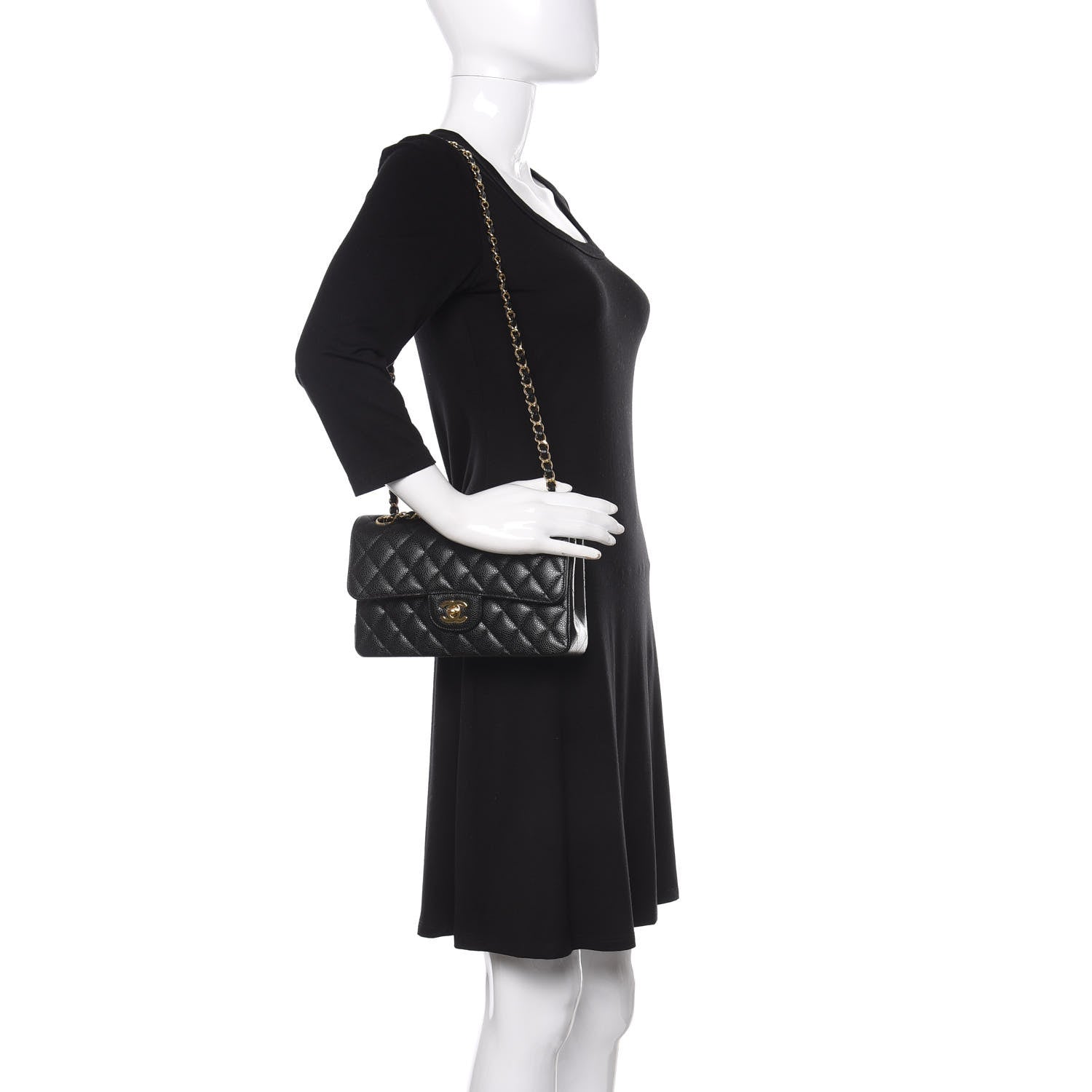 Chanel Caviar Quilted Small Double Flap Black 2 of 10