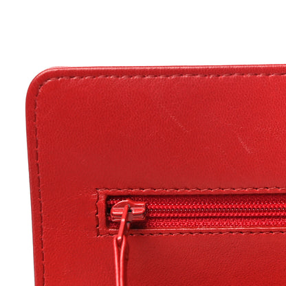 Chanel Lambskin Camellia Embossed Wallet On Chain WOC Red 15 of 19