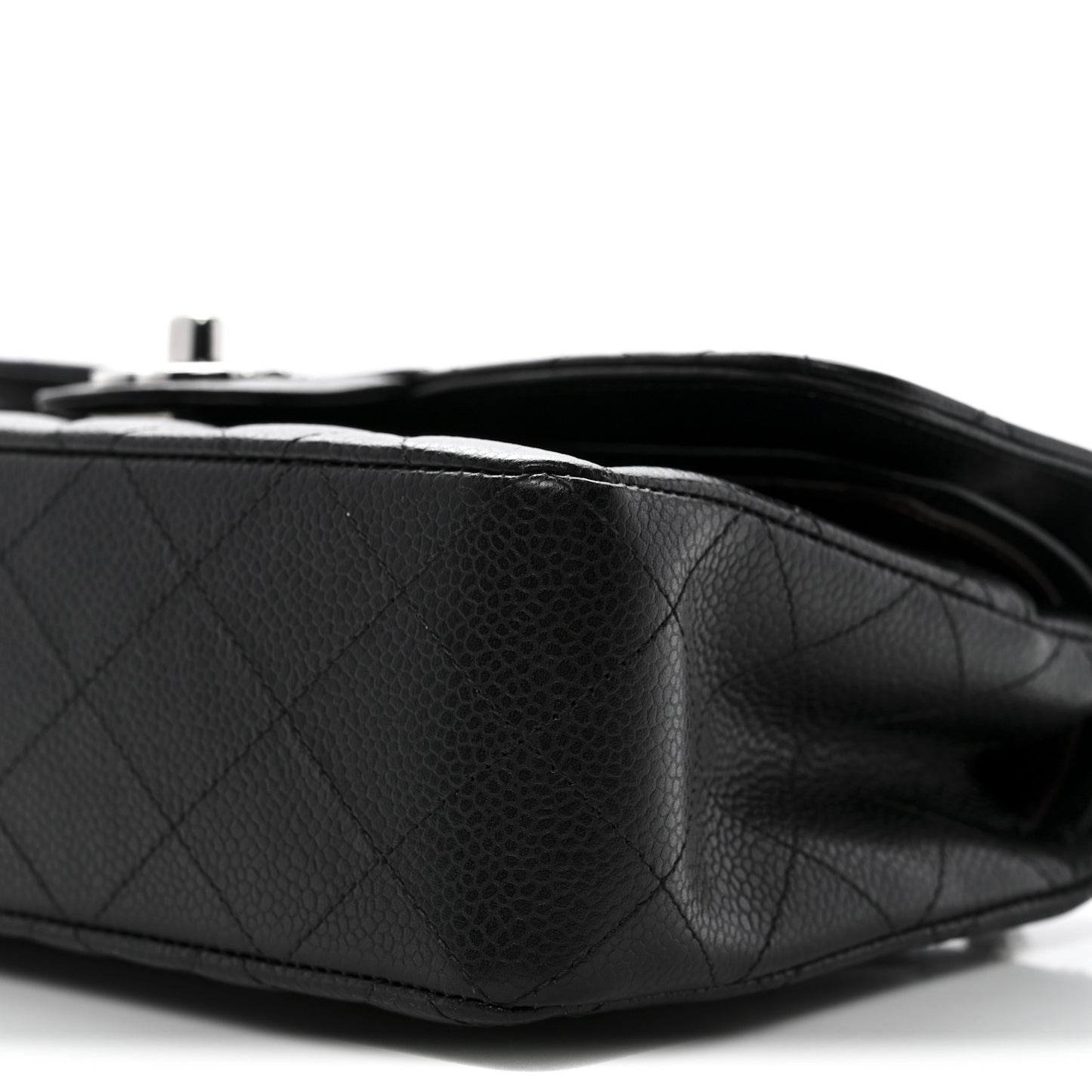 Caviar Quilted Small Double Flap Black Black