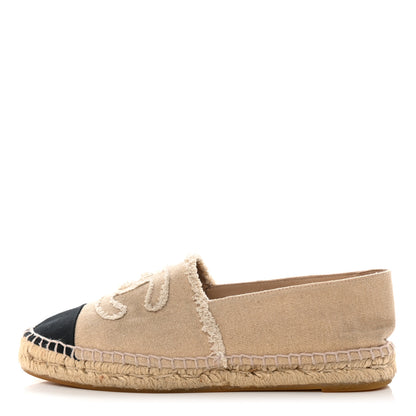 Chanel Linen CC Espadrilles 40 Beige Black 1 of 11