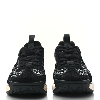 Chanel Suede Calfskin Embroidered CC Sneakers 36 Beige Black 2 of 8