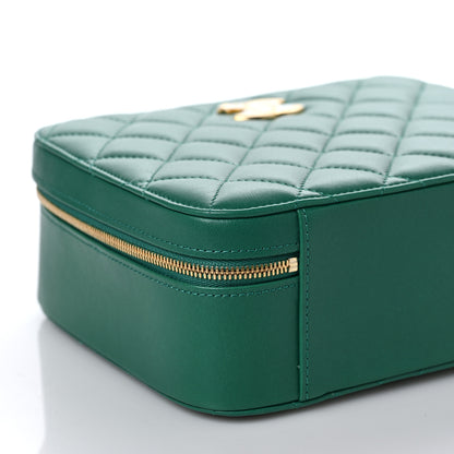 Chanel Lambskin Quilted Top Handle Vanity Case Green 7 of 8