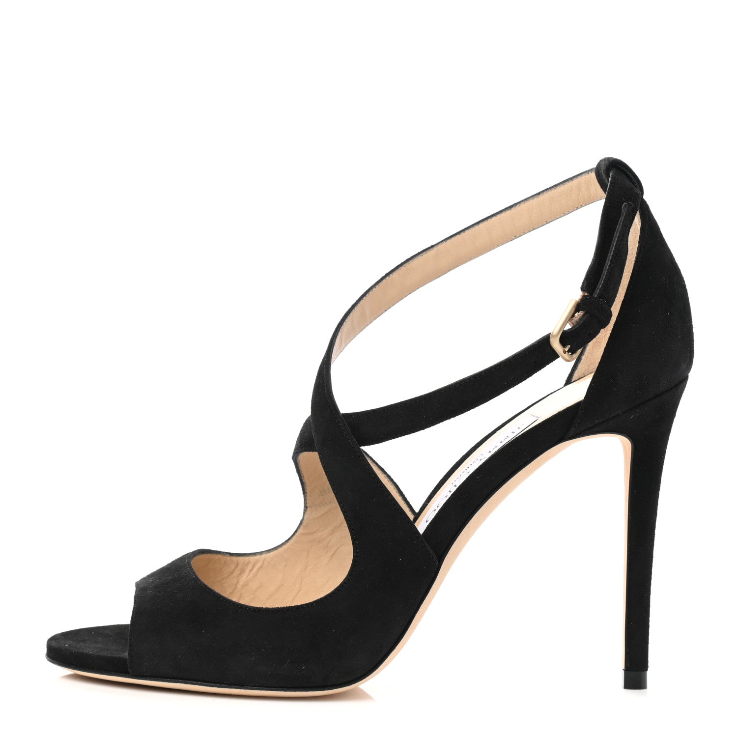 Jimmy Choo Suede Emily 100 Sandal 38 Black 1 of 9