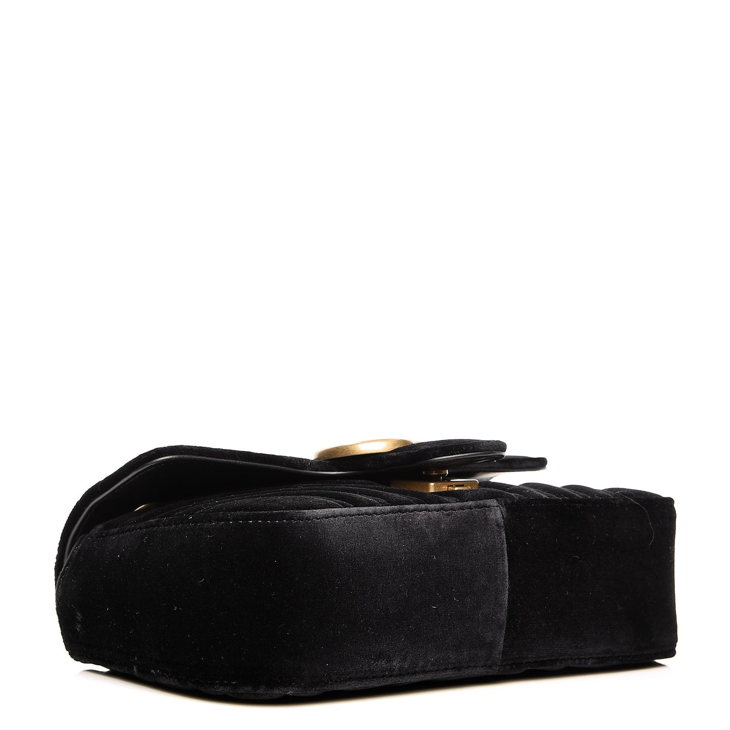 Velvet Matelasse Mini GG Marmont Shoulder Bag Black