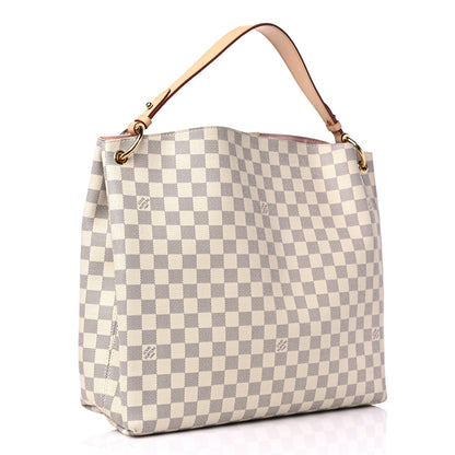 Louis Vuitton Damier Azur Graceful MM Rose Ballerine 3 of 14