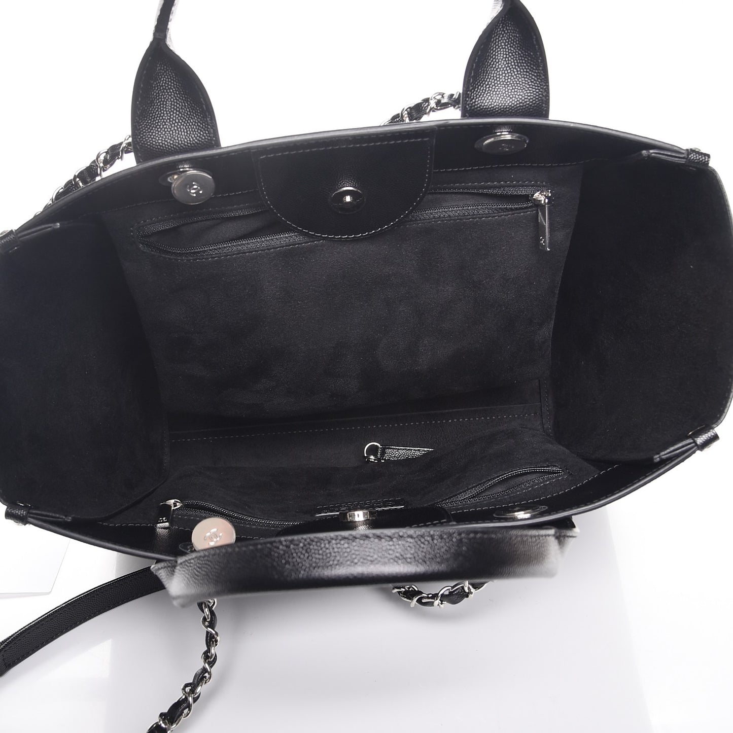 Caviar Small Studded Deauville Tote Black