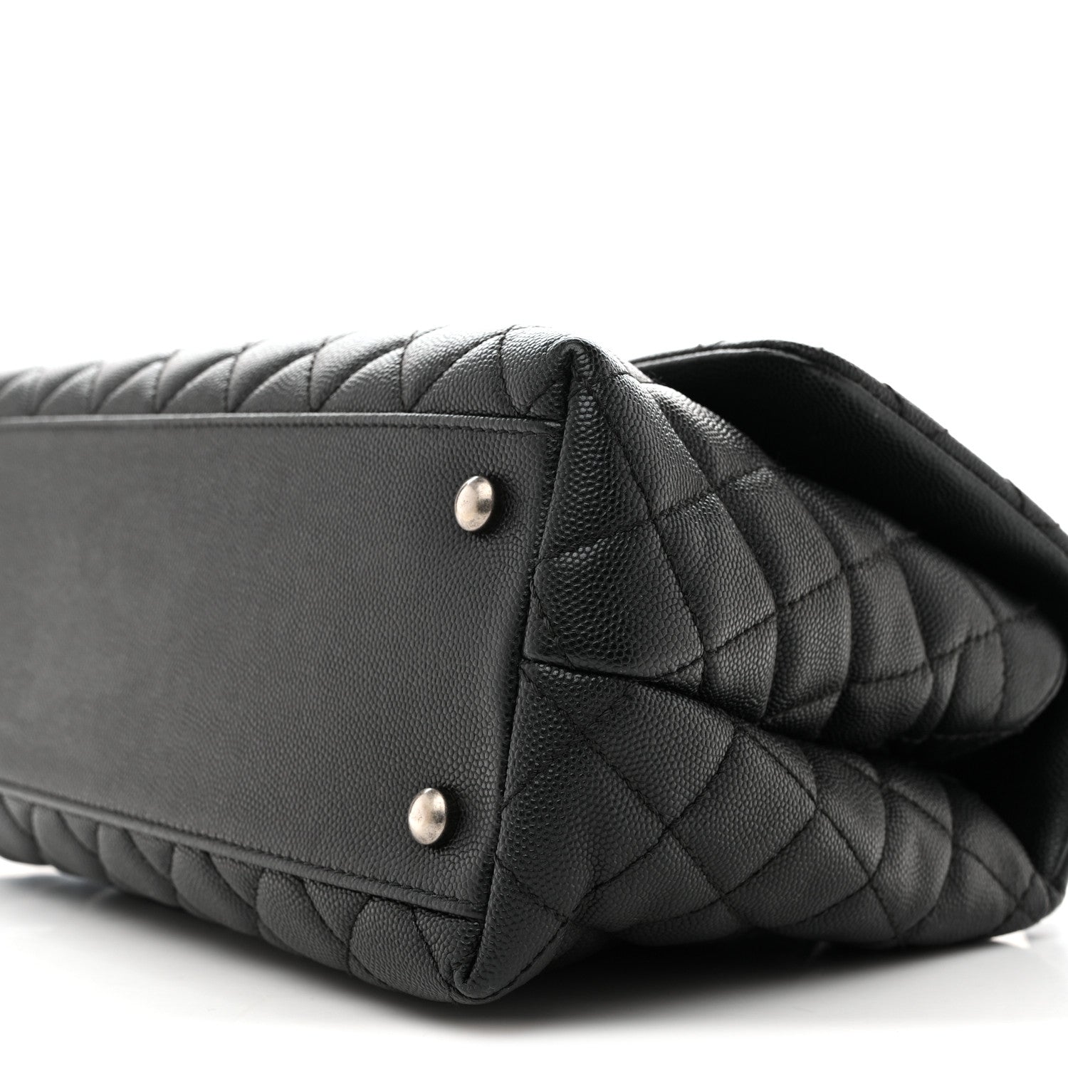 Chanel Caviar Lizard Embossed Quilted Small Coco Handle Flap Black 10 of 15