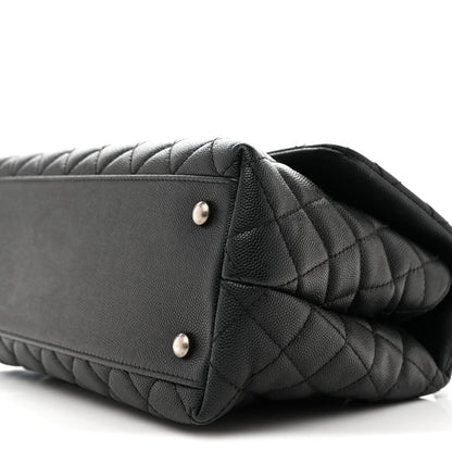 Chanel Caviar Lizard Embossed Quilted Small Coco Handle Flap Black 10 of 15