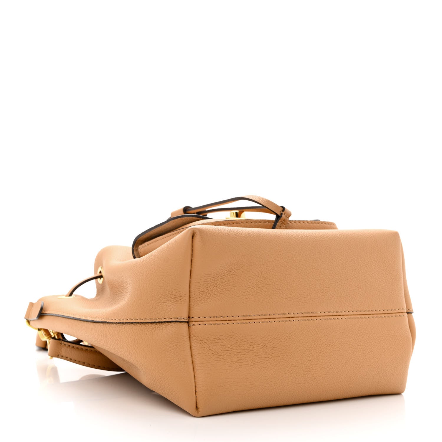 Louis Vuitton Calfskin Lockme Bucket MM Arizona Beige 4 of 10