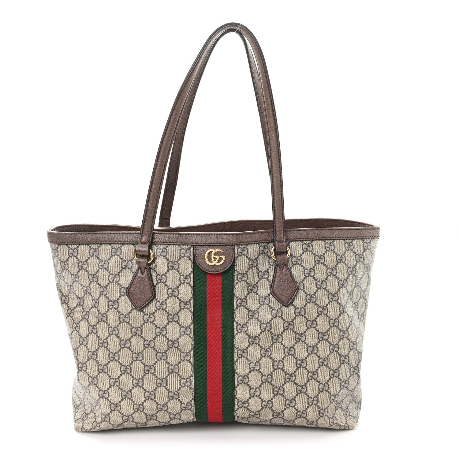 Gucci GG Supreme Monogram Medium Ophidia Shopping Tote Brown 1 of 13