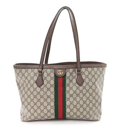 Gucci GG Supreme Monogram Medium Ophidia Shopping Tote Brown 1 of 13
