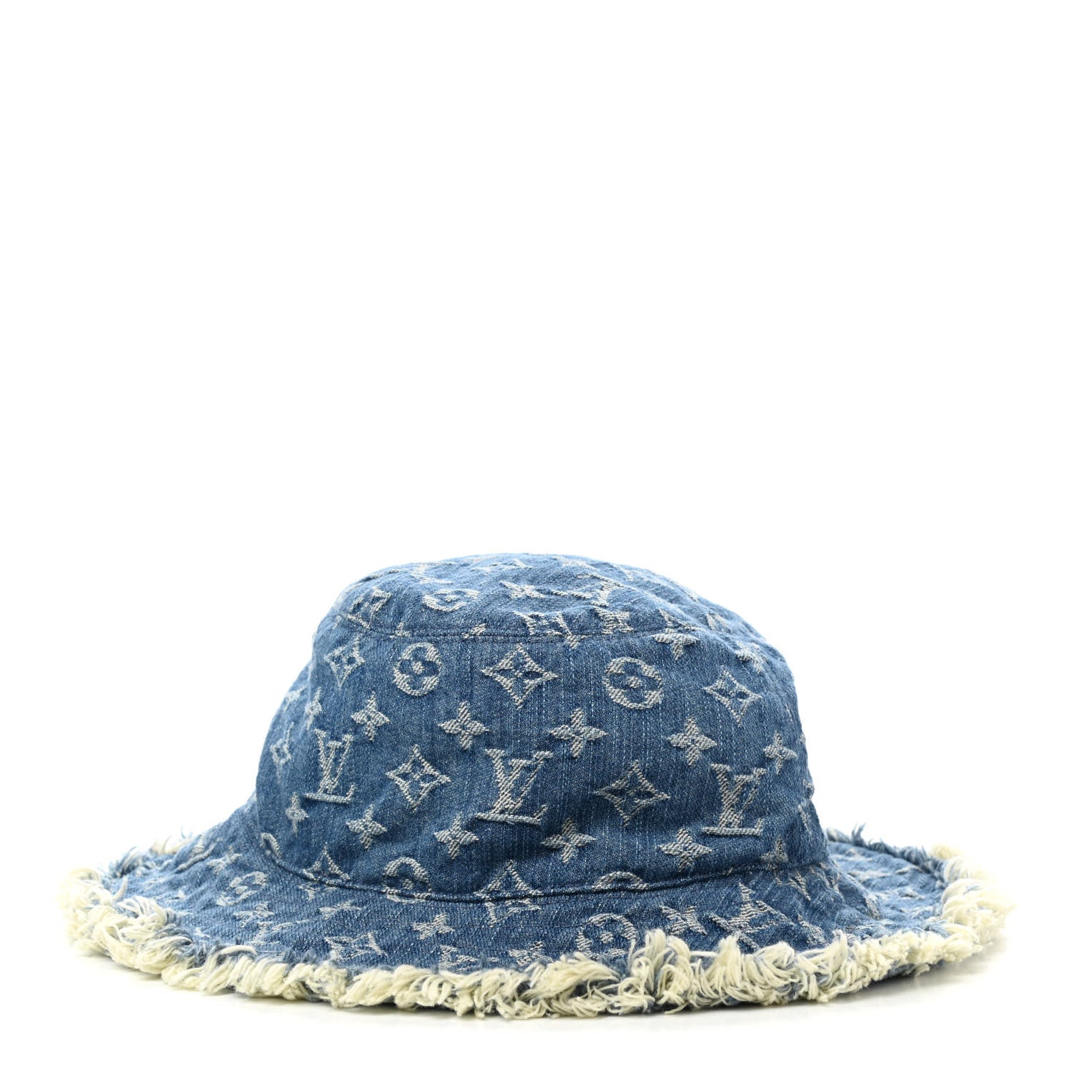 Louis Vuitton Monogram Denim Fringe Bob Bucket Hat M Blue 1 of 8