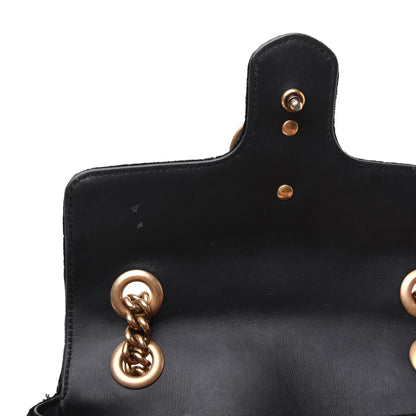 Gucci Velvet Matelasse Mini GG Marmont Shoulder Bag Black 14 of 18
